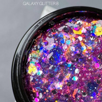 Saga Galaxy Glitter #08 Гель с голографическим глитером 8ml