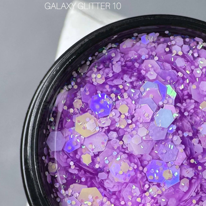 Saga Galaxy Glitter #10 Гель с голографическим глитером 8ml