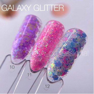 Saga Galaxy Glitter #10 Гель з голографічним глітером 8ml