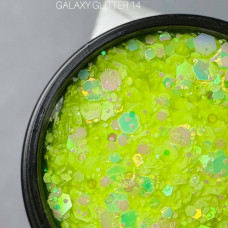 Saga Galaxy Glitter #14 Гель з голографічним глітером 8ml