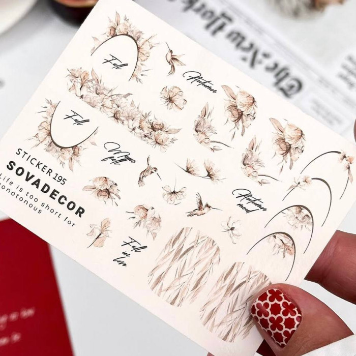 Слайдер-дизайн Sova Decor 195 Flower & Hummingbird