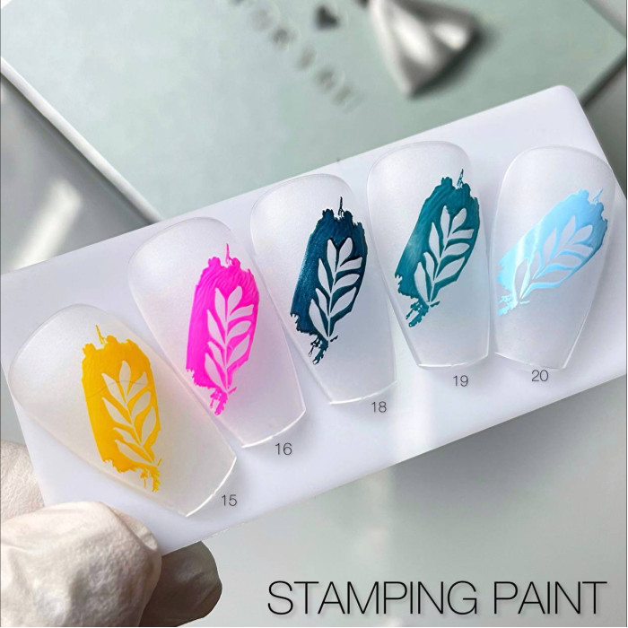 Saga Stamping Paint #20 Лак-краска для стемпинга Небесно голубой 8ml