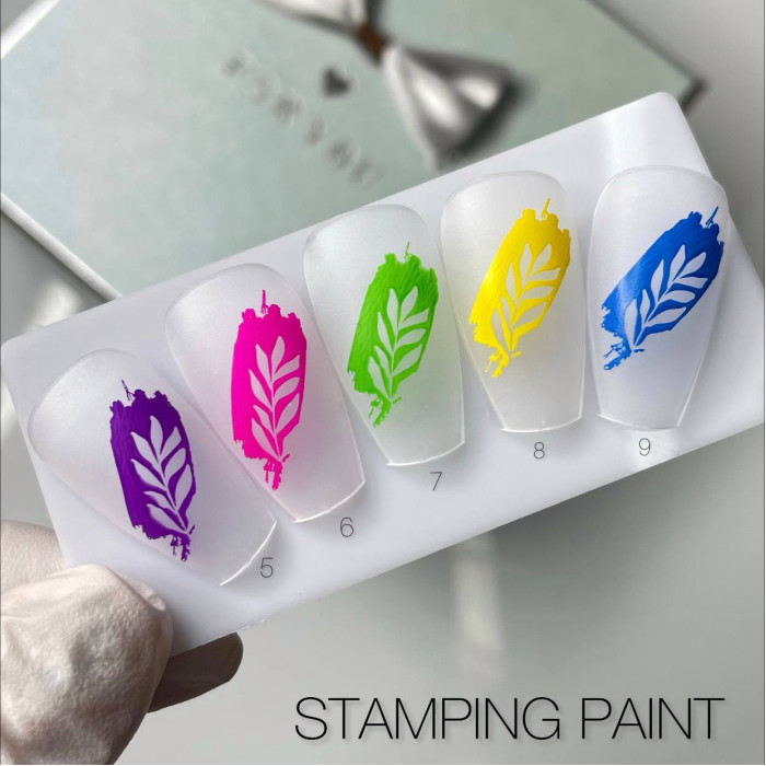 Saga Stamping Paint #07 Лак-краска для стемпинга Зеленая 8ml