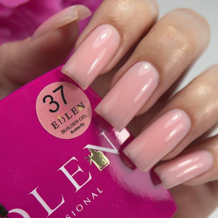 Edlen Builder Gel #37 Butterfly Гель для нарощування персиково-рожевий 15ml