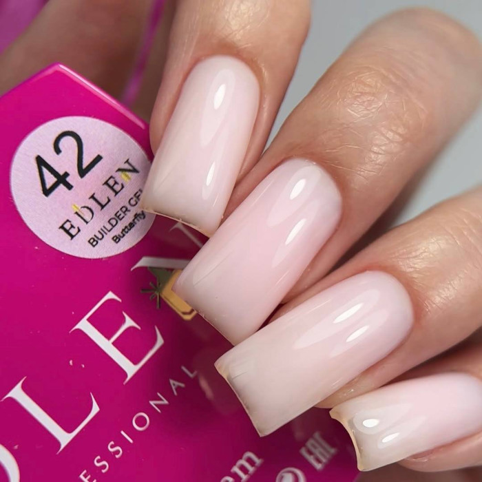 Edlen Builder Gel #42 Butterfly Гель для нарощування молочно-рожевий 15ml
