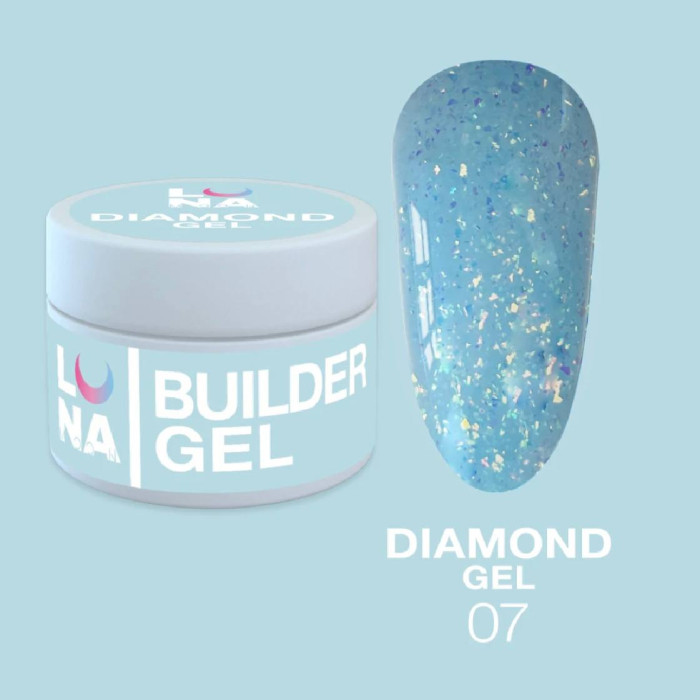 Luna Gel Diamond #07 Гель цветной с голографическими хлопьями 15ml