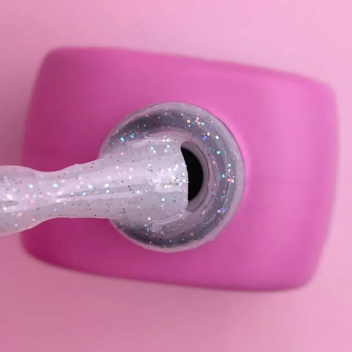 Luna Light Acrygel #72 Гель жидкий молочный с голографической блесткой 13ml