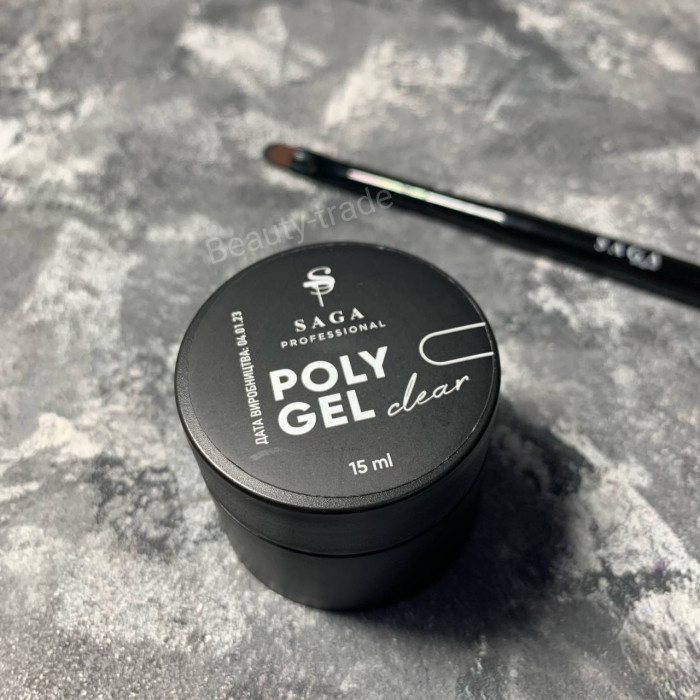 Saga Poly Gel Clear Полигель прозрачный 15ml