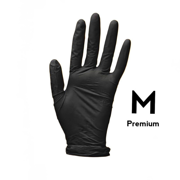 Перчатки нитриловые M Черные плотные 5g 100шт Medicom