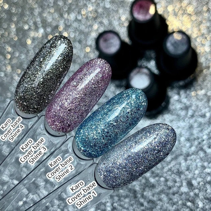 Karo Base Cover Shine #2 База камуфлююча з дрібною поталлю 8ml