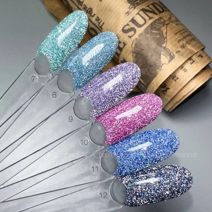 Saga Fiery Gel #02 Гель-лак цветной светоотражающий 9ml