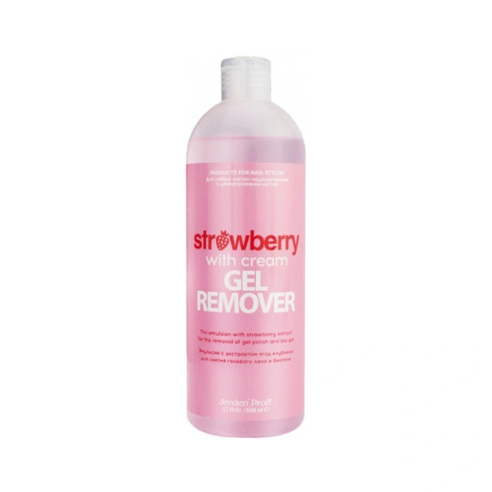 Jerden Proff Gel Remover Средство для снятия гель-лака Биогеля Клубника со сливками 500ml Jerden Proff Gel Remover Средство для снятия гель-лака Биогеля Клубника со сливками 500ml